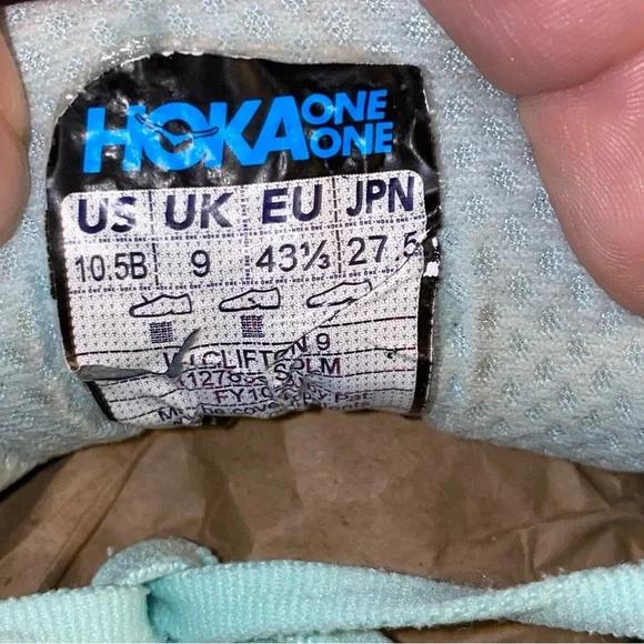 Hoka One One Clifton 9 Athletic Shoes Green Sunlit Ocean/Lilac Mist Size 10.5B - Picture 14 of 16